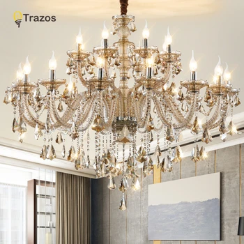 

New Luxury Crystal chandelier For Living Room lustre sala de jantar cristal Modern Chandeliers Light Fixture Wedding Decoration