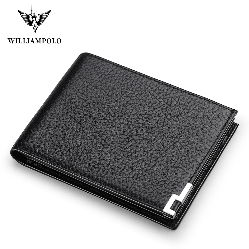 Мужской кожаный кошелек WILLIAMPOLO Geunine маленький тонкий мини PL175115|Кошельки| |