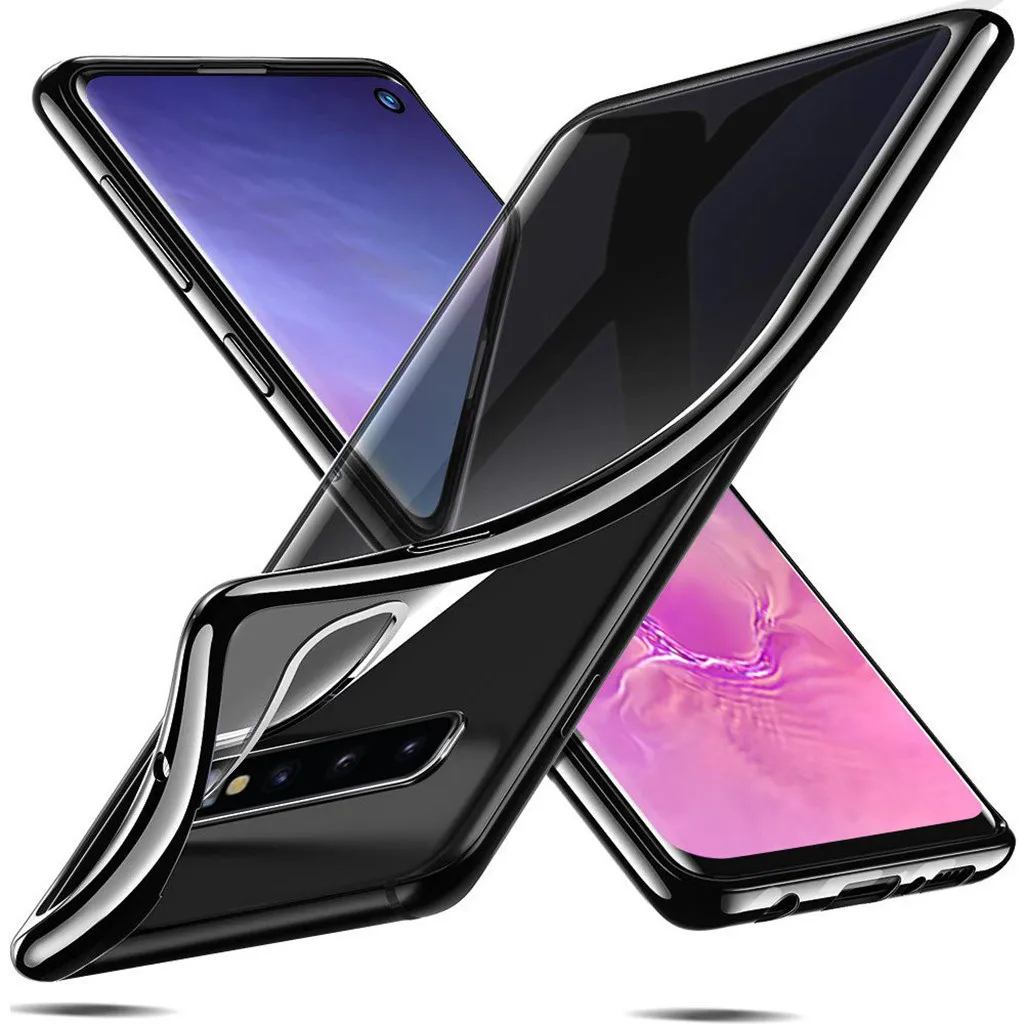 For Samsung S10 Plus Shockproof Bumper Transparent Silicone Phone case Portable Half Wrapped Phone Cases Anti-scratch Phone Case