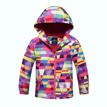 

2019 girl children trench coat fashion plus velvet hood water proof jackets children windbreaker autumn winter trench for girls