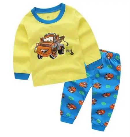 Осенне-зимняя детская одежда для сна с героями мультфильмов хлопковые пижамы для мальчиков, пижамы для девочек Домашняя одежда Детские пижамы, Детская одежда для сна, SD01 - Цвет: color at picture