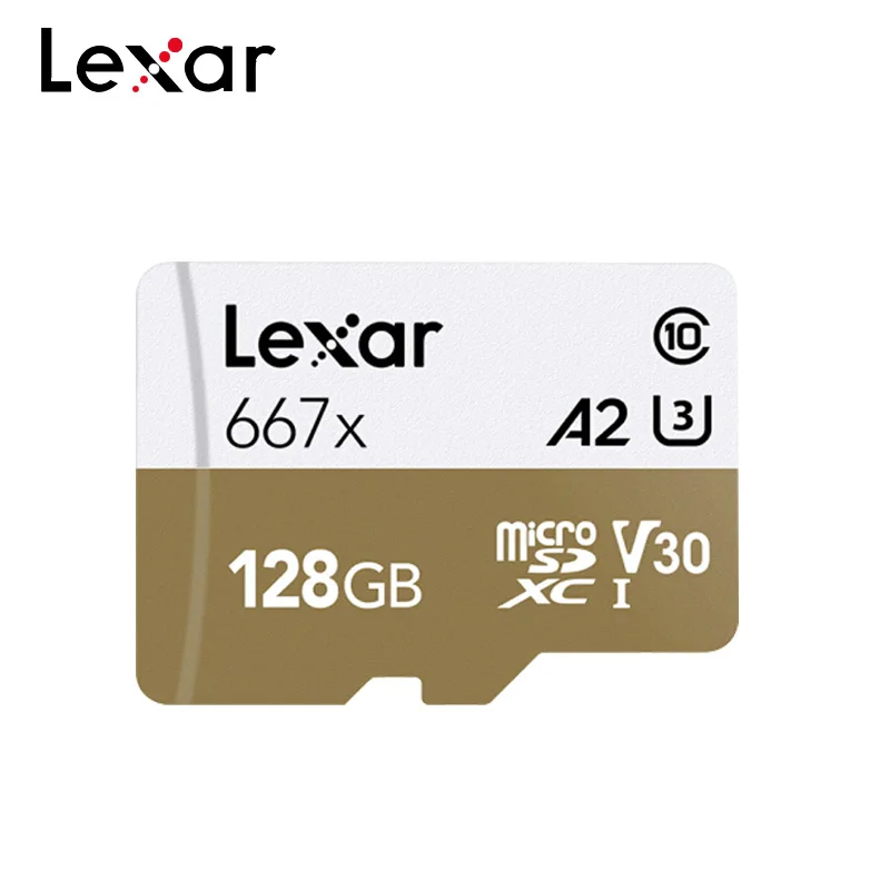 Оригинальная карта памяти Lexar 667x A2 высокая скорость 100 МБ/с./с 128 ГБ V30 класс 10 UHS-I U3 карта mirco-SD для 1080p Full-HD 3D 4K видео