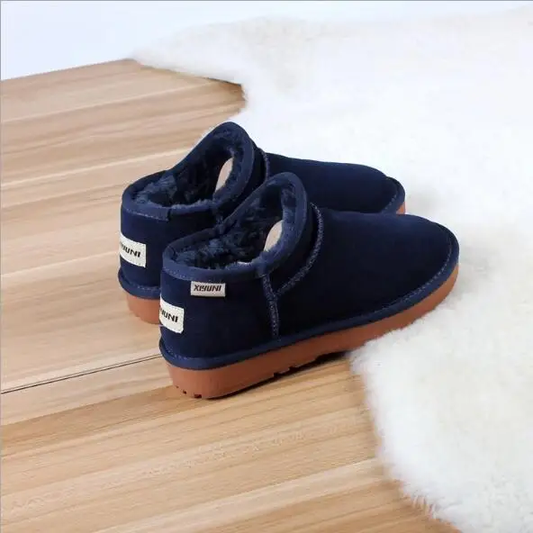 Cotton shoes Большие размеры 35-41, новые кожаные Женские снегоступы Ботинки Зимняя обувь теплая хлопковая обувь; верхний материал из кожи и бархата теплые сапожки Для женщин 805 - Цвет: Cotton shoes
