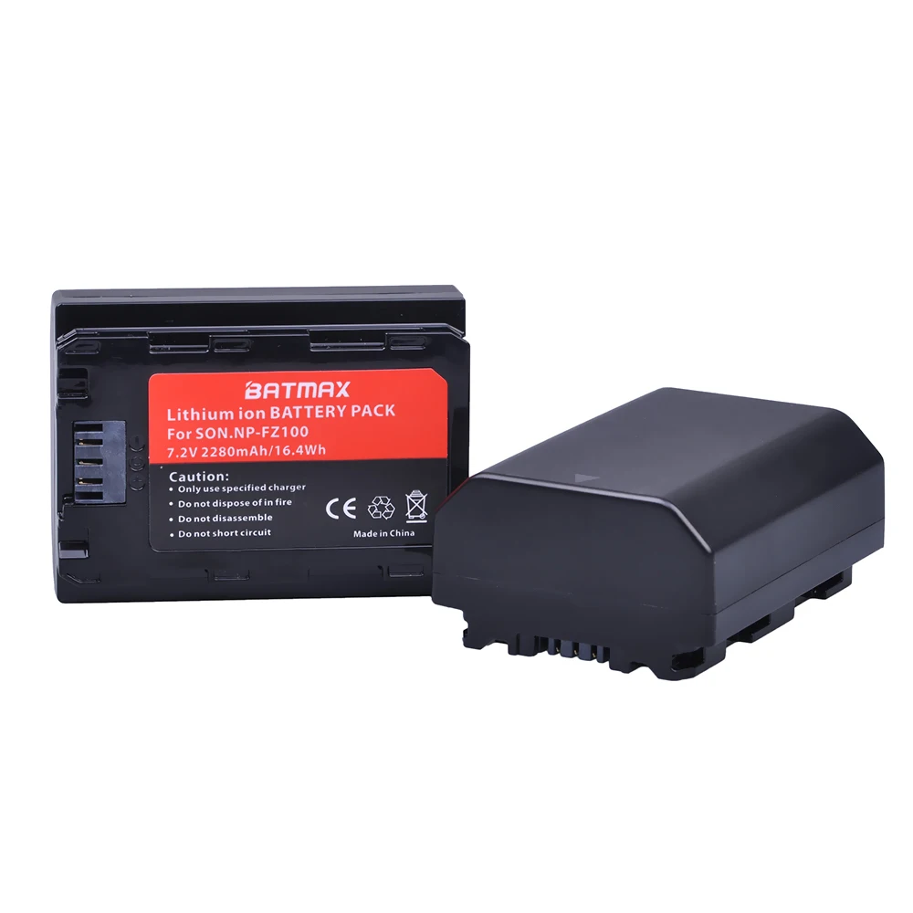 Batmax 2280mAh NP-FZ100 NPFZ100 NP FZ100 Battery for Sony Alpha 9 A9 9R A9R 9S A9S A7RIII A7R3 7RM3 A7m3 BC-QZ1