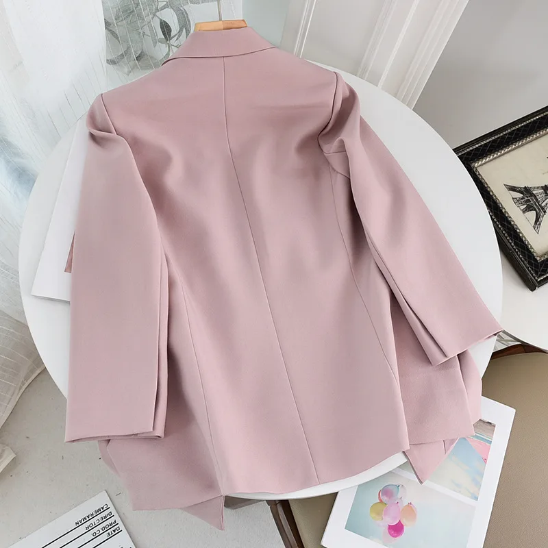

Wy104 Business Elegant Autumn Elegant Versatile Solid Color Fold-down Collar Long Sleeve Hidden Button Women Suit Coat