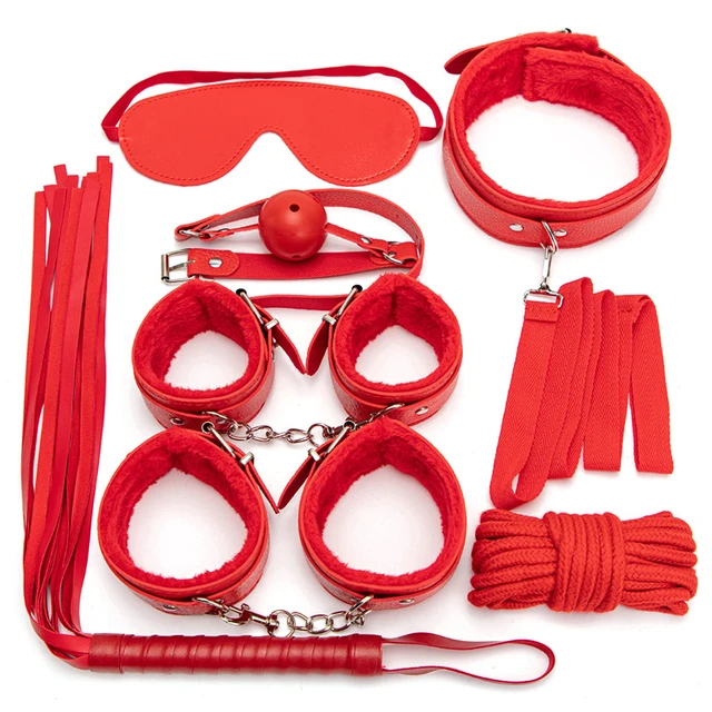 23 Piece-set, BDSM Sex Toys, Seductive Toys, Bondage Restraints Kit  Black/red 