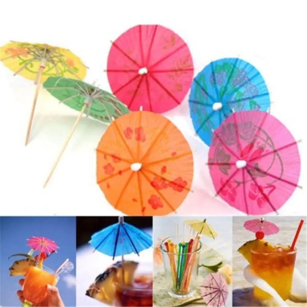 Bebidas Tartas Mini Parasoles de Papel para Cócteles en Colores Surtidos Paquete de 144 Paraguas de Cóctel Playa Fiesta Tazas Paraguas de Cóctel de Papel Ideal para Fiestas Frutas Tropicales 