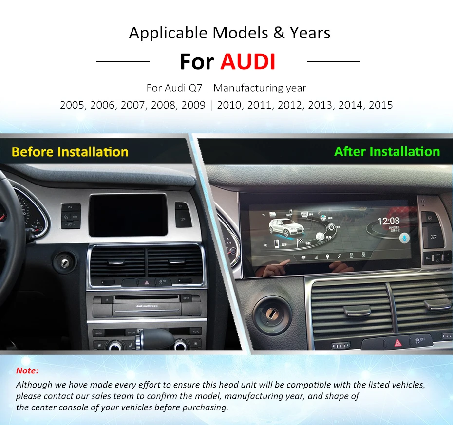 Flash Deal Kukuz Android 10.25" car dvd gps player for Audi Q7 multimedia 2010 2012 2013 2014 2015 audio radio system navigation IPS AUX 1