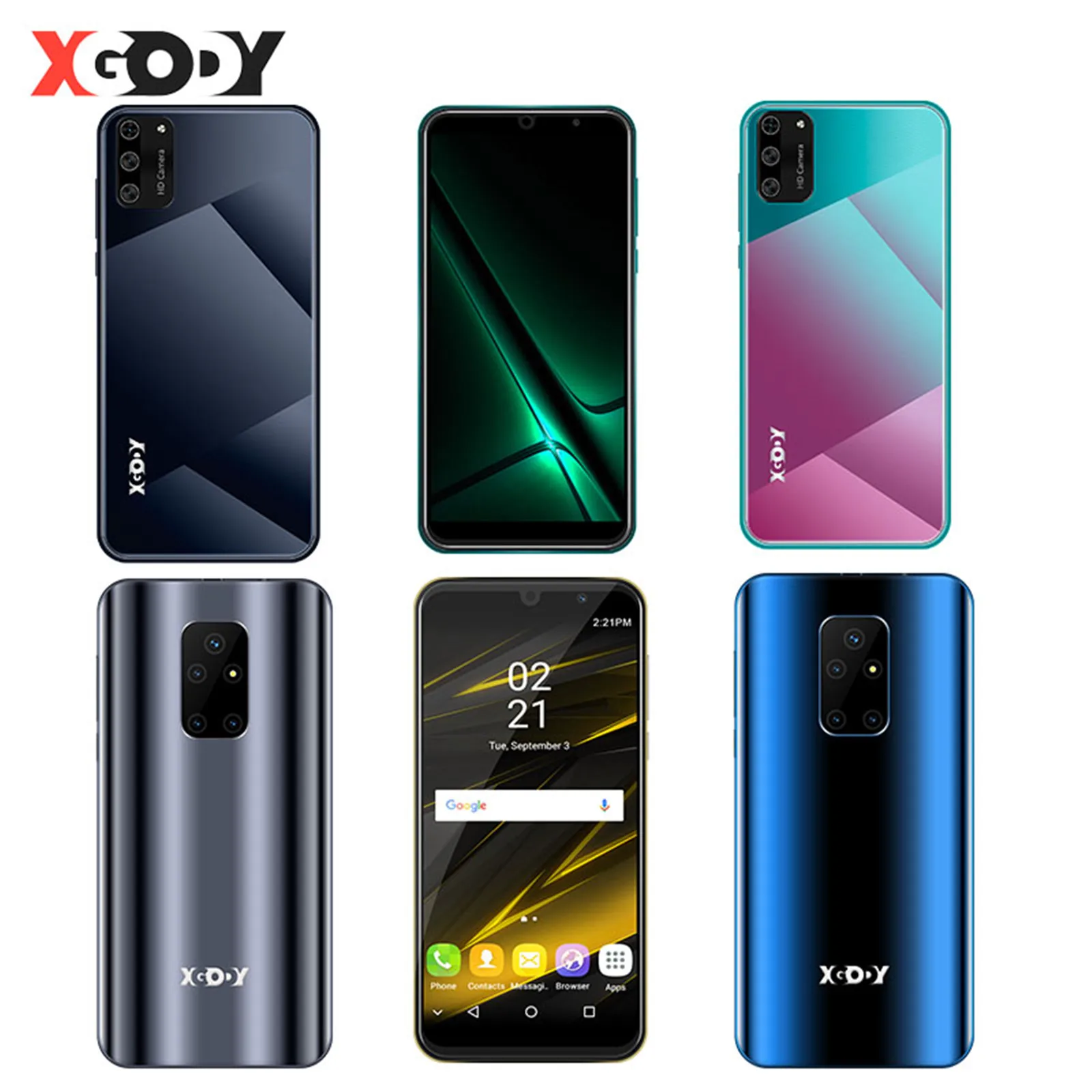 XGODY-teléfono inteligente de 5,5 pulgadas, móvil con Android 9,0, Pantalla Completa 18:9, 1GB, 8GB, cuatro núcleos, cámara de 5MP, 2500mAh, GPS, WiFi, 3G, de España