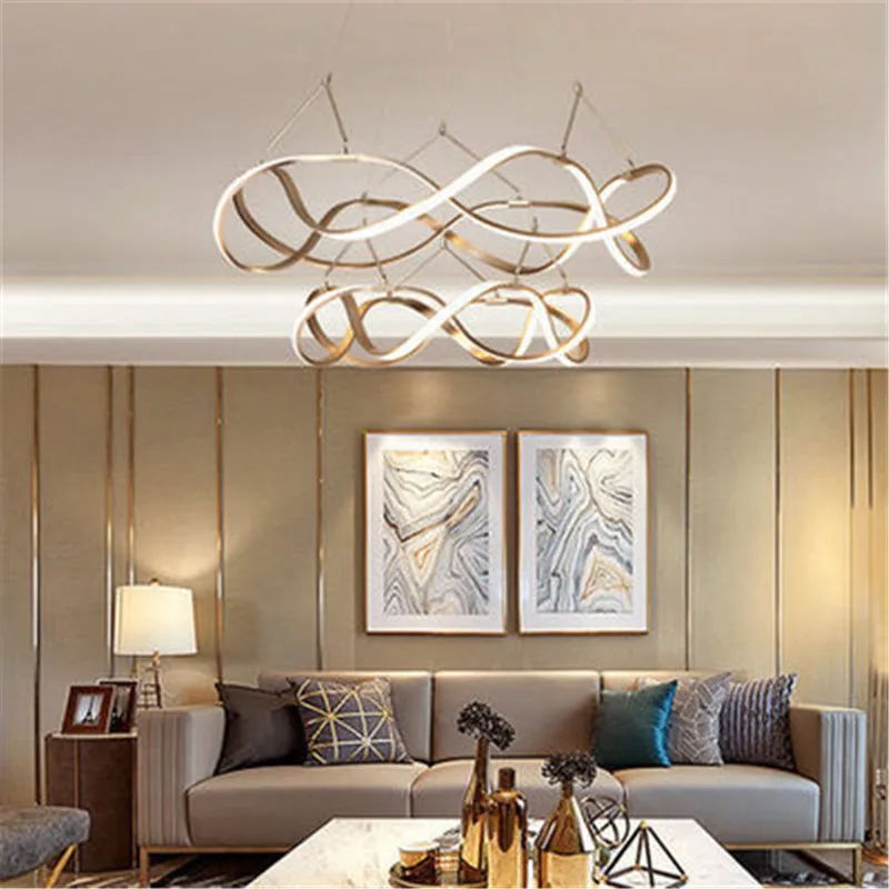 Современный модный светодиодный подвесной светильник для столовой, художественный спиральный дизайн, акриловая декоративная лампа для гостиной и спальни