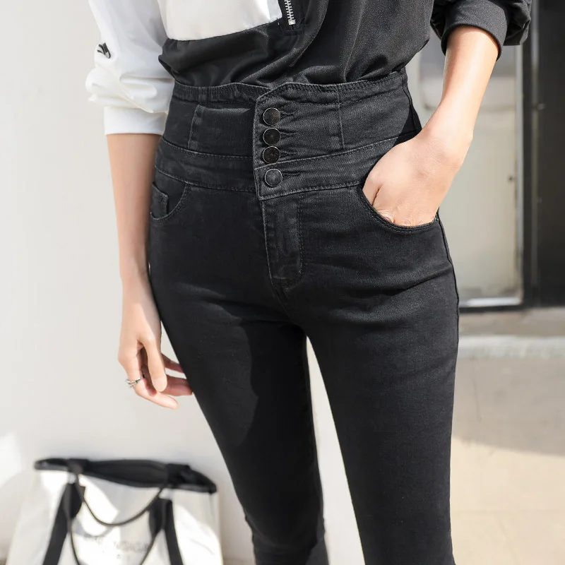 Jeans woman Pencil Pants High Waist Korean Version Thin Elastic Jeans Women 2020 Summer