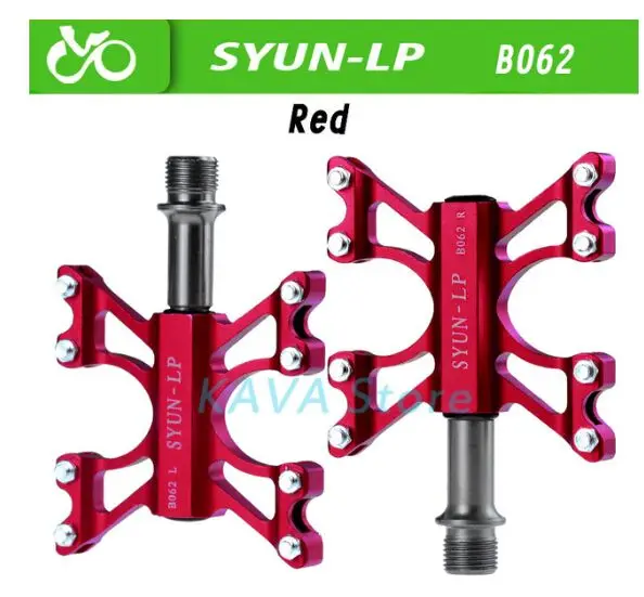 Red MTB велосипедные педали противоскользящие сверхлегкие ЧПУ велосипедные педали для горной дороги SYUN LP 3 подшипника педали герметичные аксессуары Запчасти для велосипеда - Цвет: Red