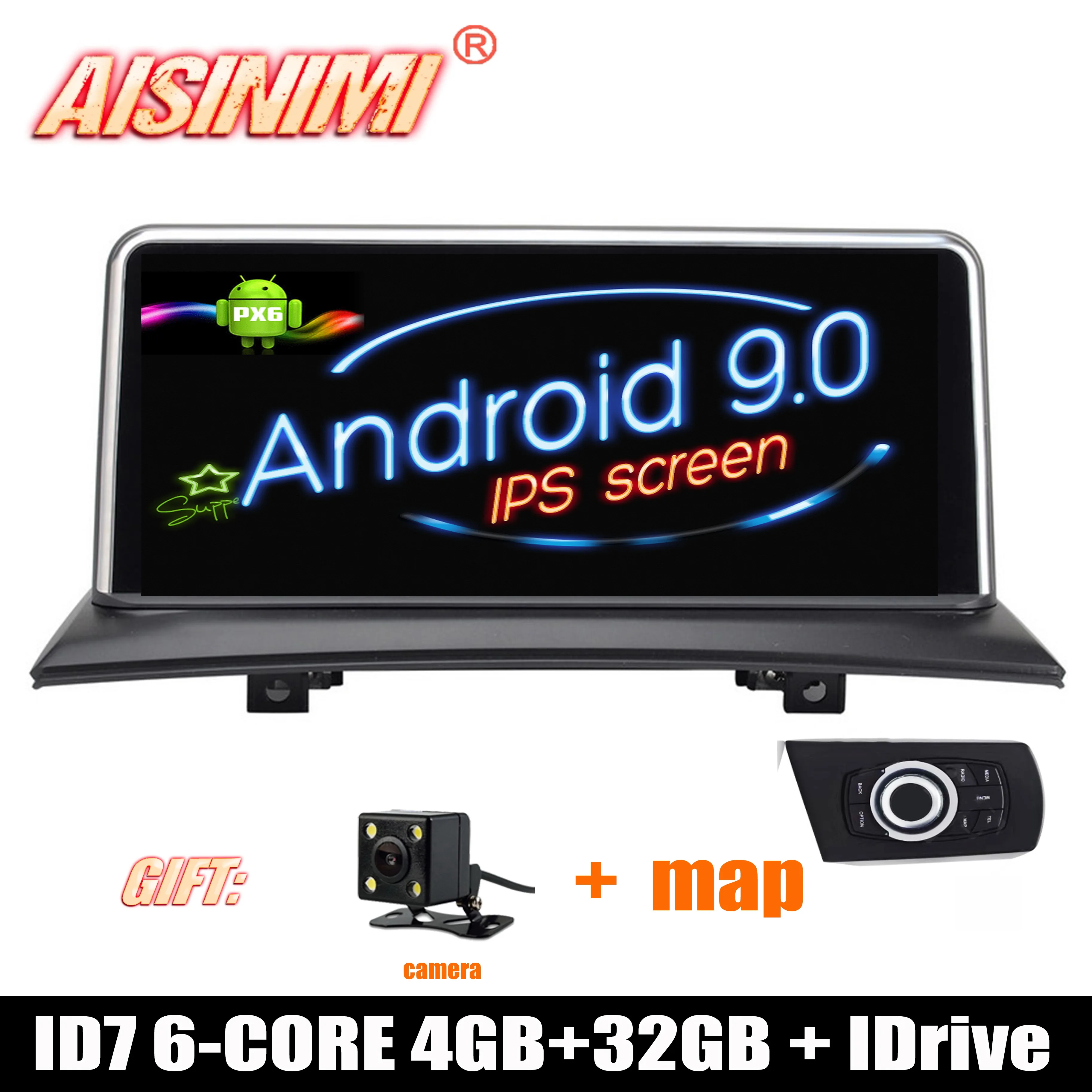 

Android 9.0 ID7 Car Dvd Navi Player FOR BMW X3 E83 (2004-2009) supply with iDrive audio gps stereo auto ips screen all in one