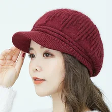 Зимние шапки для женщин шапочки из кроличьей шерсти, вязаная шапка для девочек, осенняя женская теплая бини, Женская Повседневная Кепка, 8 цветов