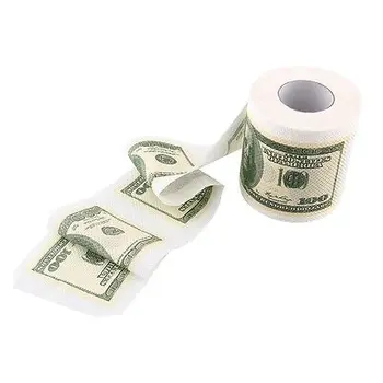 

Dollar Bill Printed Toilet Paper America Dollars Tissue Novelty $100 Gag