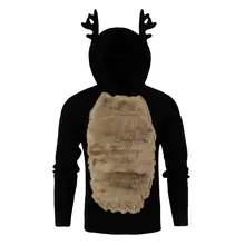 *#Best Price Men's Christmas Elk Antlers Sweaters 2019 Autumn Winter Men Long-Sleeve Hooded Sweater Fashion Plush Spell Color Pullover Tops *#Best Price Men's Christmas Elk Antlers Sweaters 2019 Autumn Winter Men Long-Sleeve Hooded Sweater Fashion Plush Spell Color Pullover Tops