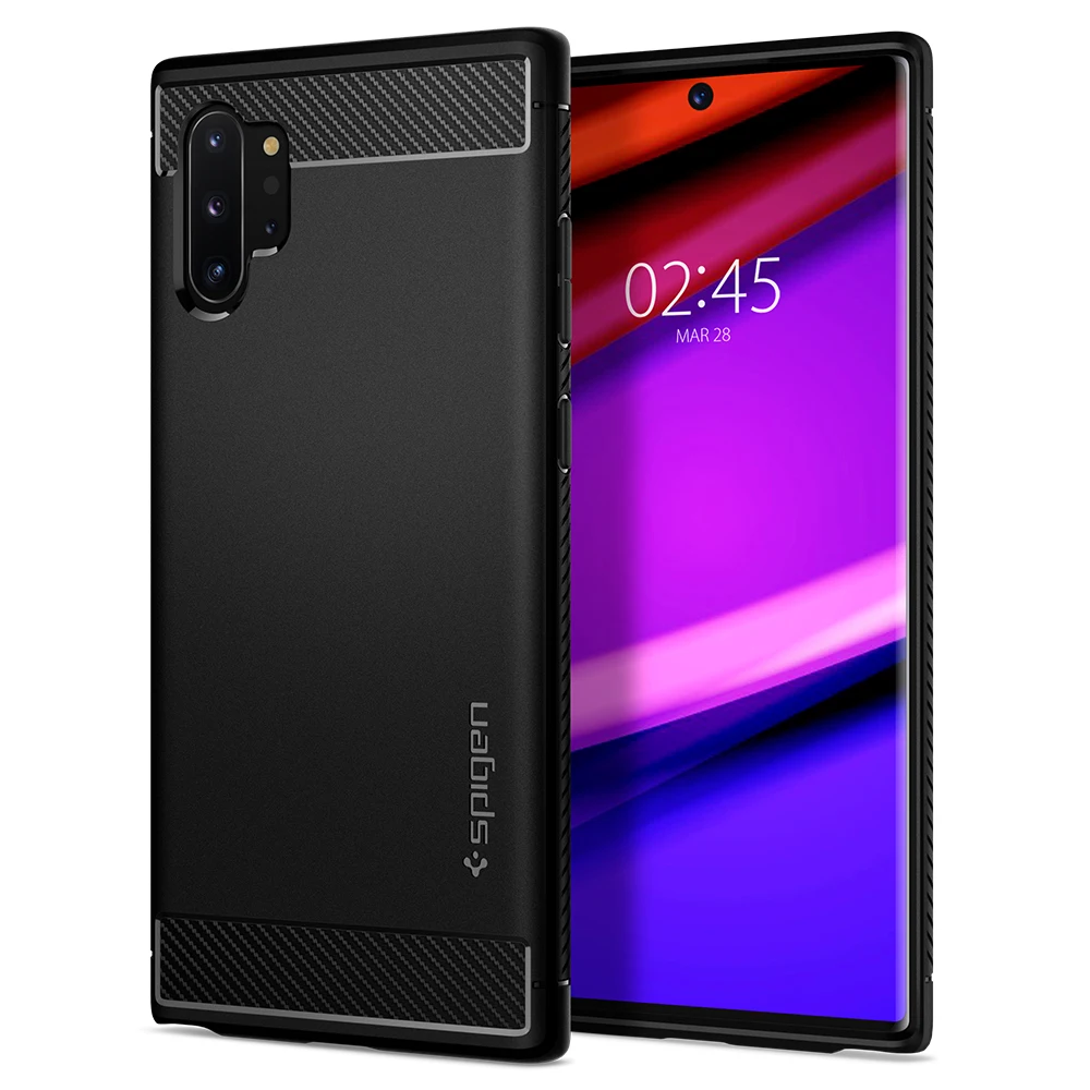 Прочный защитный чехол Spigen для samsung Galaxy Note 10 Plus/Note 10 матовый черный гибкий ТПУ Противоскользящий ударопрочный чехол