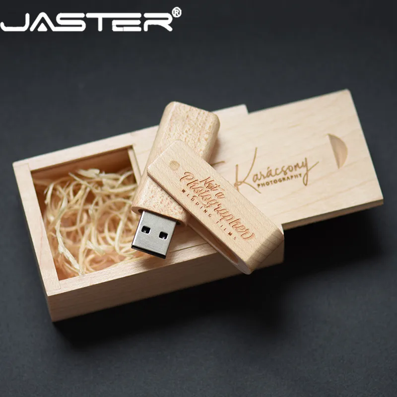 JASTER(более 10 шт. бесплатный логотип) деревянный Спин+ коробка USB 2,0 Флешка 4 ГБ 8 ГБ 16 ГБ 32 ГБ 64 Гб 128 ГБ usb флеш-накопитель