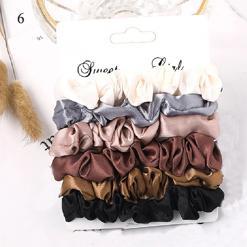 pearl hair clip 3-6Pcs Velvet Hair Rope Satin Sequin Cloth Scrunchies Elastic Hairband Women Ponytail Holder Hair Ties Girls Hair Accessories head wrap for women Hair Accessories