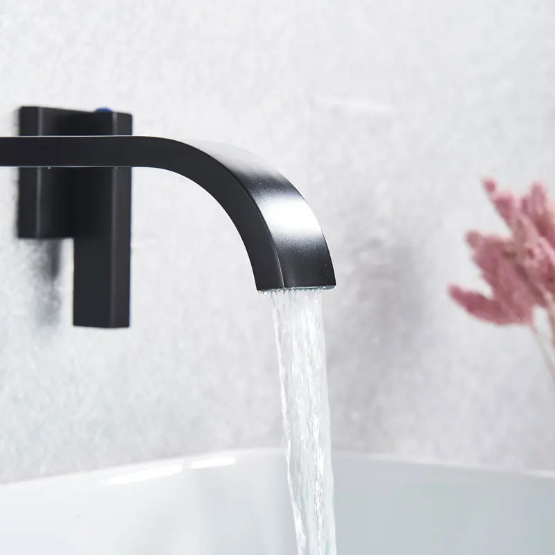 Черный смеситель для раковины FMHJFISD настенный ванной комнаты кран горячей и