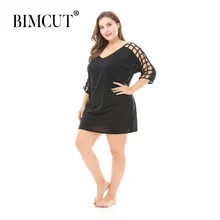 Женское платье размера плюс, женское пляжное Повседневное трикотажное Свободное платье, тонкое платье из чистого хлопка