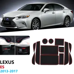 Противоскользящие резиновые ворота слот чашки коврик для Lexus ES ES250 ES300h ES350 2013 ~ 2017 XV60 250 300h 350 2014 2015 2016 наклейки для автомобиля