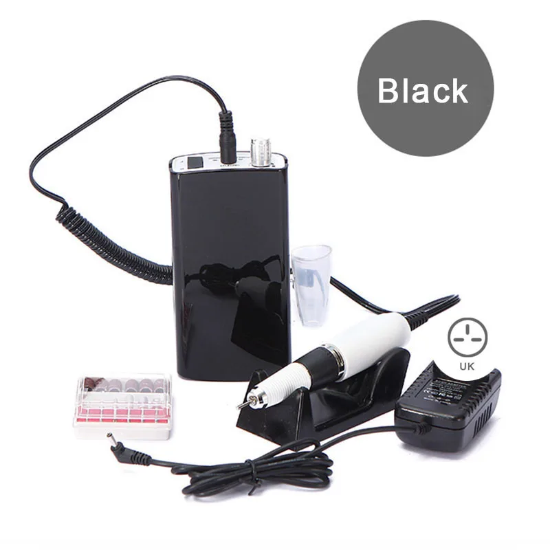 UK Plug Hot 30000 RPM Cordless Nail File Drill Kit Electric Manicure Pedicure Nail Art Tools CNT 66 - Цвет: UK Plug
