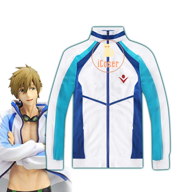 Аниме бесплатно! Куртка для косплея Iwatobi Swim Club Haruka Nanase Макото Тачибана на молнии с