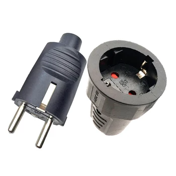 

Black EU 16A UPS PDU Germany Grounded Assemble Wired plug socket Korea Russia Power Cable Female Male Detachable Connector