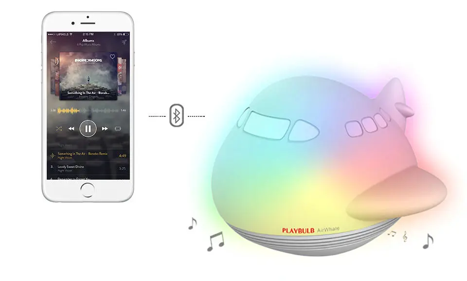 Mipow ночник с Bluetooth динамик беспроводной заряд кран управление настольная лампа для спальни День рождения украшение подарок
