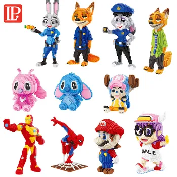 

IP Cartoon Action Toy Rabbit Fox Chopper Wilde Sloth Flash Movie Stitch Animal Building Blocks Action Figure
