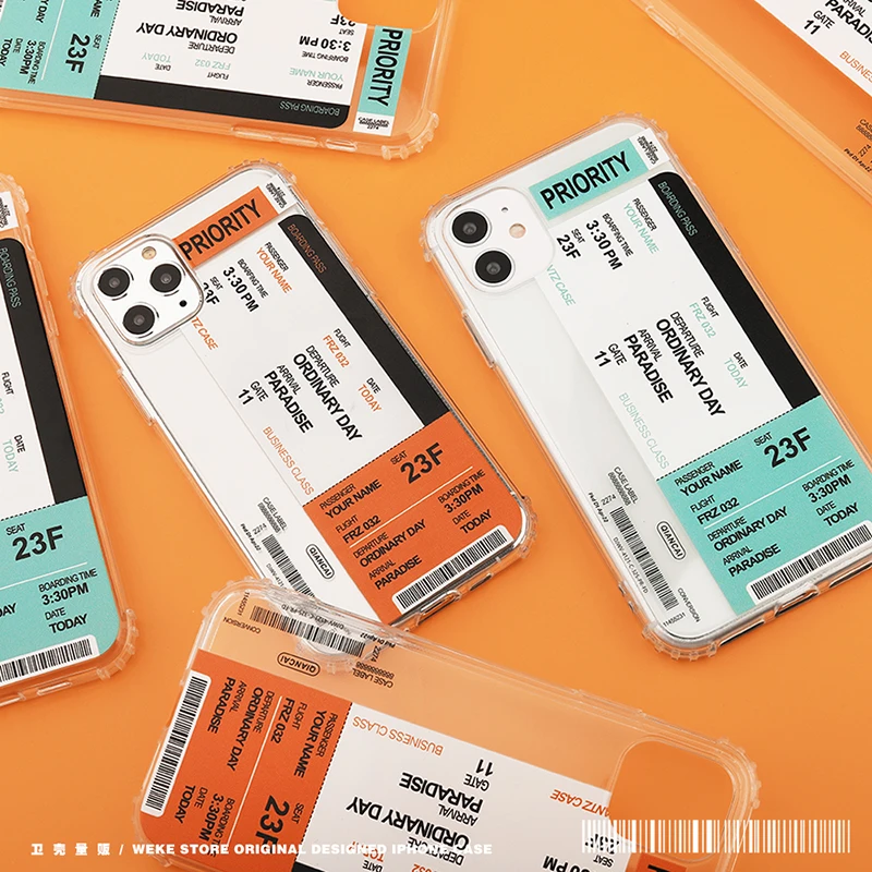 Прозрачный чехол INS с забавными городскими билетами и штрих кодом для iPhone 8 7 Plus 11