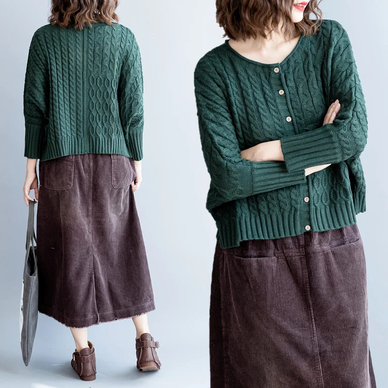 #Special Offers Laipelar Single-breasted Cardigans Sweater Casual Women Short Bat Sleeve Knit Coat 2019 Autumn Winter Loose Sweater Outwear