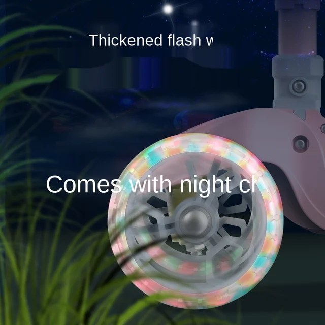 Children 3 In 1 Kick Scooter Folding Skateboard Kids Adjustable Height Flashing Light 3 Wheels Foot Scooters Boy Girl Scooter 3