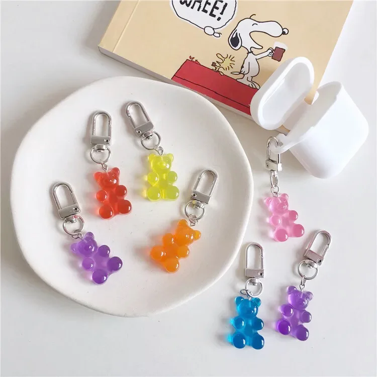 

Cute Cartoon Colorful Soft Candy Bear Key Buckle Girl Schoolbag Creative Decorative Pendant Ornament Accessories Key Management