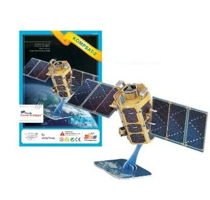 Белый Космическая станция обнаружения спутниковый KOMPSAT-2 3D Бумага DIY головоломки 3457 модель Обучающие комплекты игрушек дети мальчик подарок игрушка - Цвет: Белый
