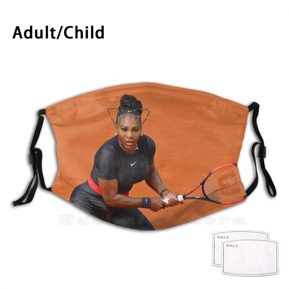 Serena Williams Ready For Battle Print Washable Filter Anti Dust Mouth Mask Sports Sport Legends Legendary Athlete Hero | Аксессуары для
