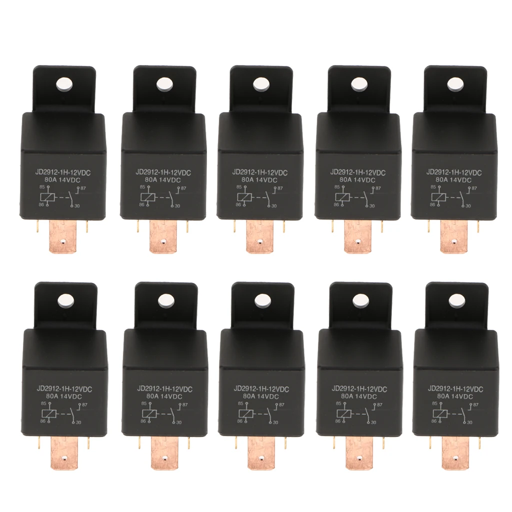 10 шт. автомобильный двигатель DC 12 В 80A 80 AMP SPST реле 4 Pin 4 P сверхмощный