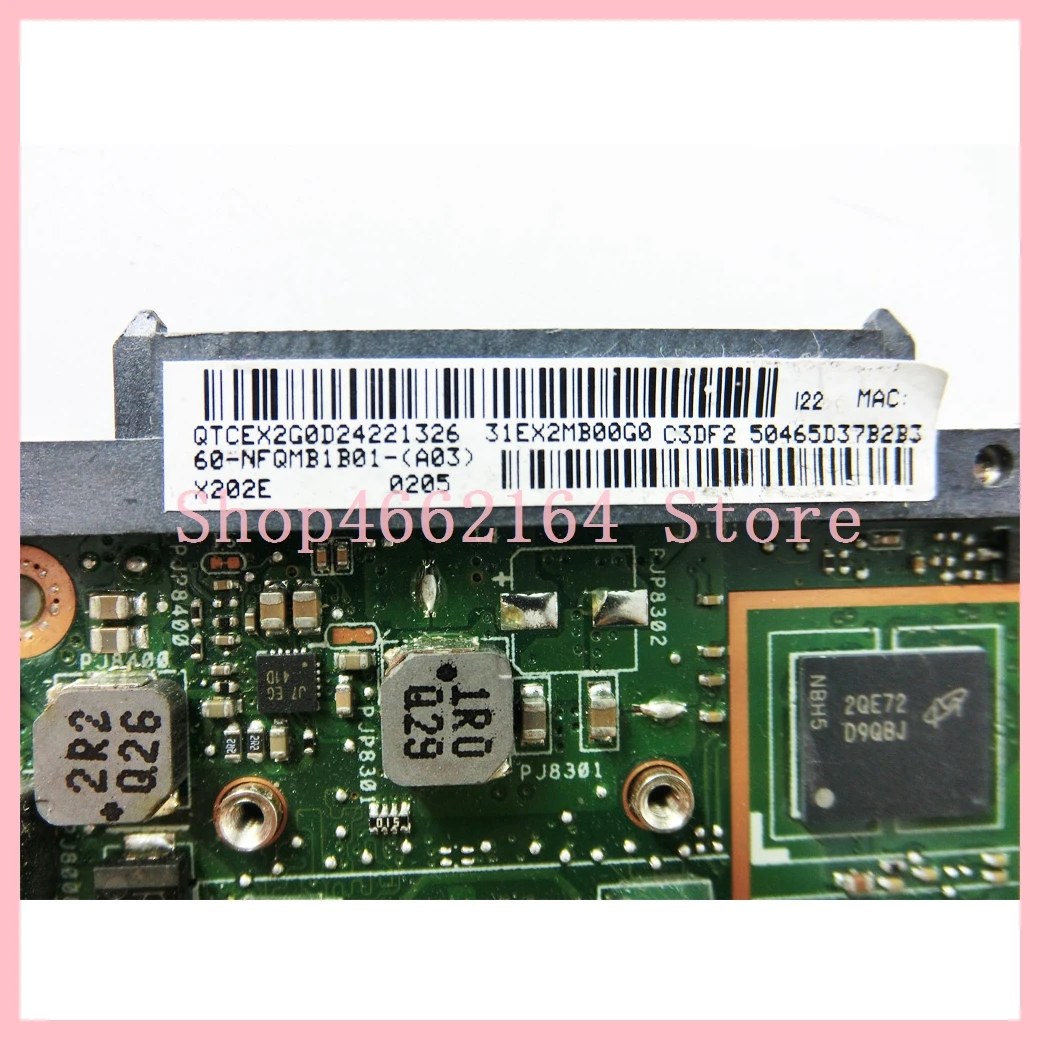  X202E Mainboard 4GB I3-3217 CPU REV 2.0 For ASUS S200 S200E X202 X202E X201EP X201EV X201E Laptop m
