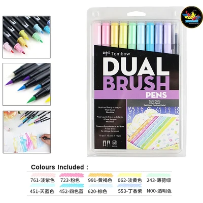 Set C 10 цветов, набор TOMBOW ABT, мягкая кисть, ручка, маркеры, набор, каллиграфия, ручки, костюм, двойная головка, маркеры, рисование, товары для рукоделия - Цвет: Set C