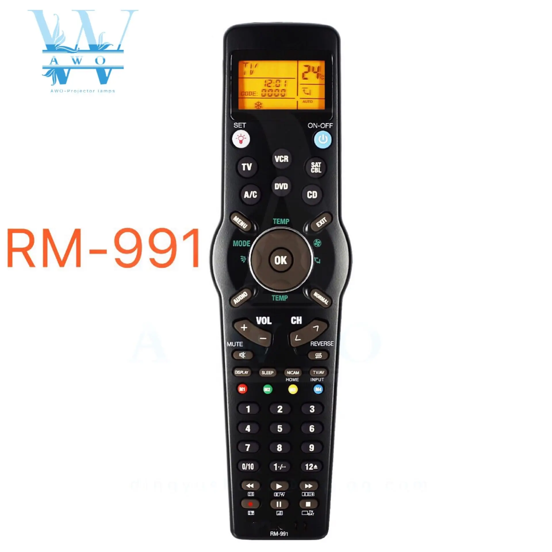 RM-991 tv/SAT/DVD/CBL/CD/AC/VCR универсальный пульт дистанционного управления обучения для 6 сетей в 1 коде