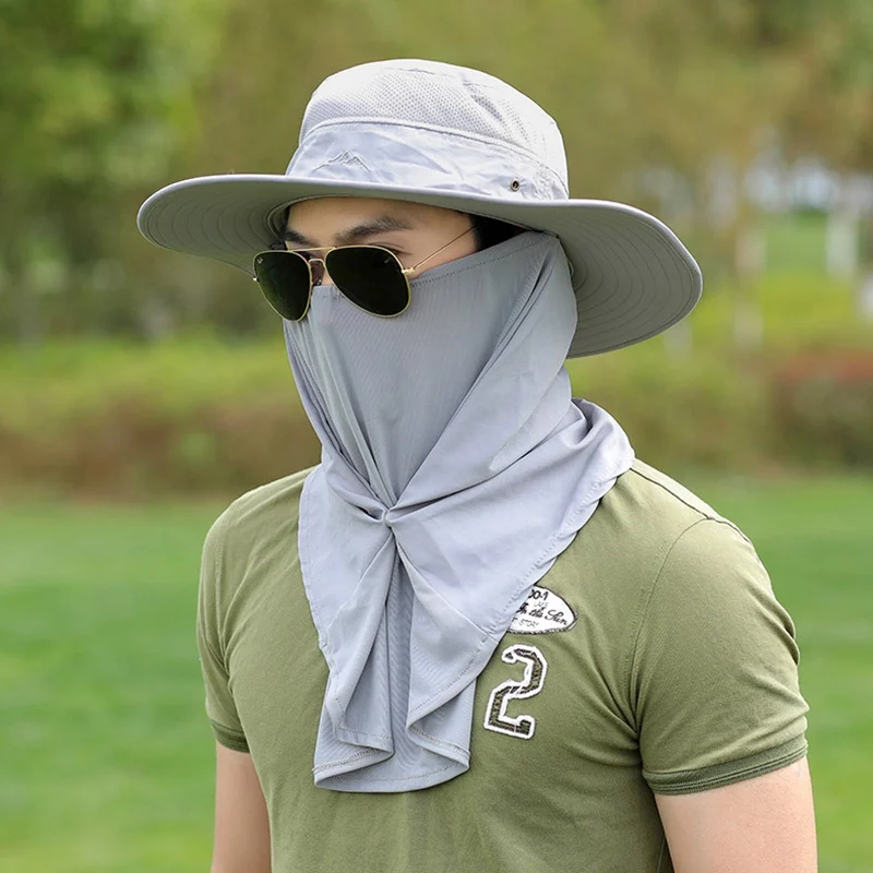 

Women Summer Fishing Hiking Cap Outdoor Sport Hat Men Mesh Bucket Hat Wide Brim UV Protection Flap Hat Breathable Beach Cap