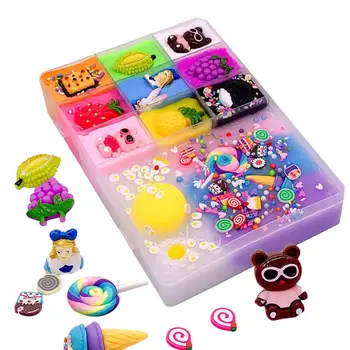 

Ten Square Grid Cherry Cotton Clay Cute Elasticity Plasticine Relief Stress Toy DIY Slime Kit Supplies For Girls Children