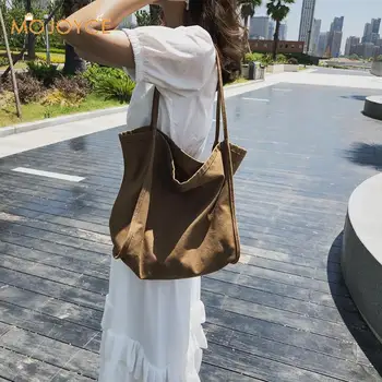 

Women Casual Large Capacity Canvas Large Capacity Travel Bag Pure Color Shoulder Bag Large Capacity Totes Shoulder Bags Bolso