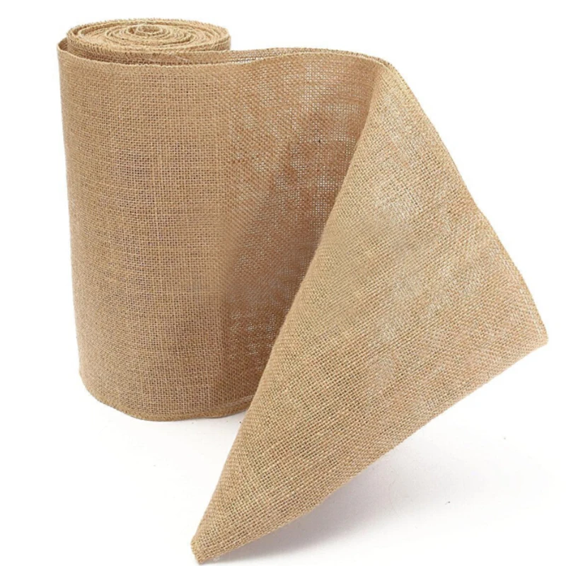 

10M Natural Ribbon Jute Burlap Rustic Chic For Wedding Party Craft Trim Ornament