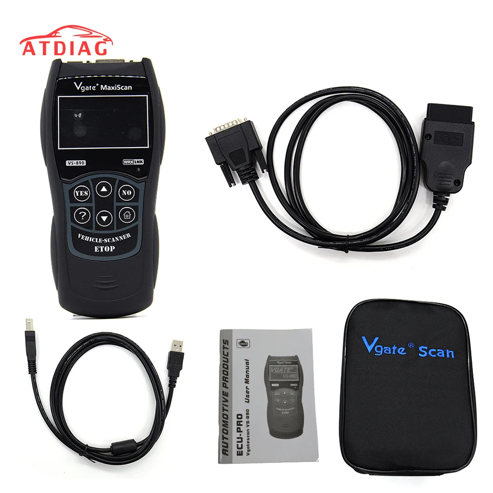 Новый Vgate VS890 OBD2 сканер VS 890 OBDII считыватель кодов Поддержка OBD CAN протоколы 13 языков