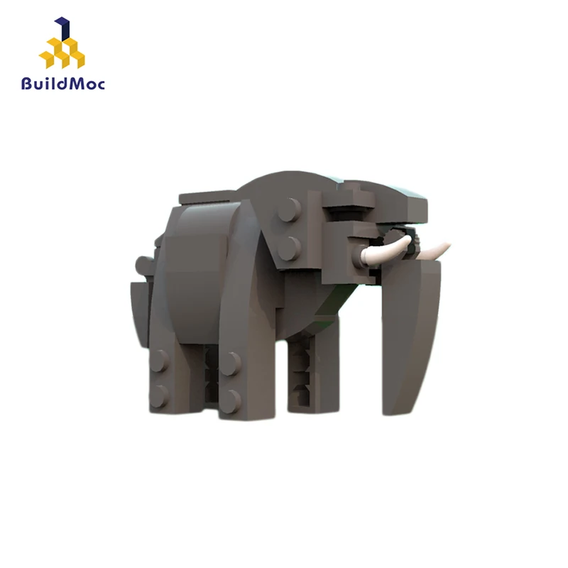 

BuildMOC Series Animal Action Figures Lion Elephant MOC-12802 Building Blocks Brick Toys For Children Gift