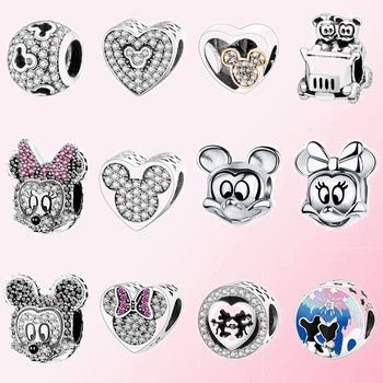 

2019 100% 925 Sterling Silver Classic Fairy Tale Mouse Charm Beaded Bracelet DIY Accessories Charm Beads Free Shipping Wholesale