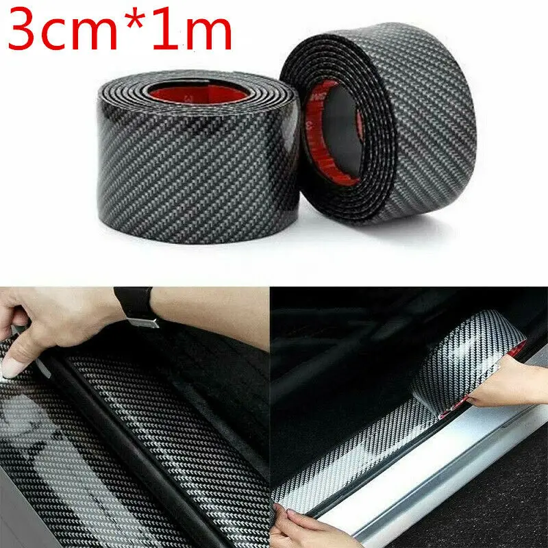 

Автомобильные аксессуары, наклейка на дверь автомобиля из углеродного волокна, наклейка против царапин, 3 см x 1 м