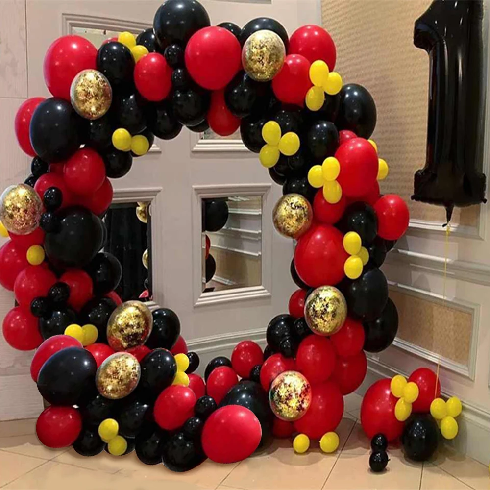 Ballons En Latex Rouge Et Noir 8 Pieces Kit En Arc Guirlande Pour Decoration De Fete A Theme De Serie De Dessin Anime Anniversaire Fourniture De Ballons Aliexpress
